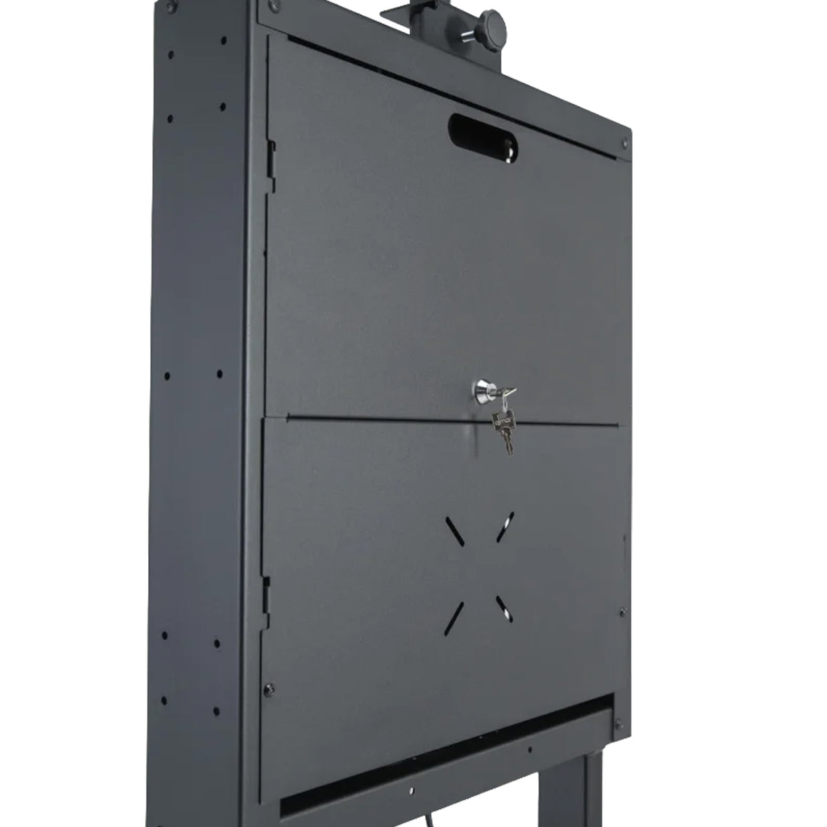 Up close picture of lockable rear cover for eBox Series II