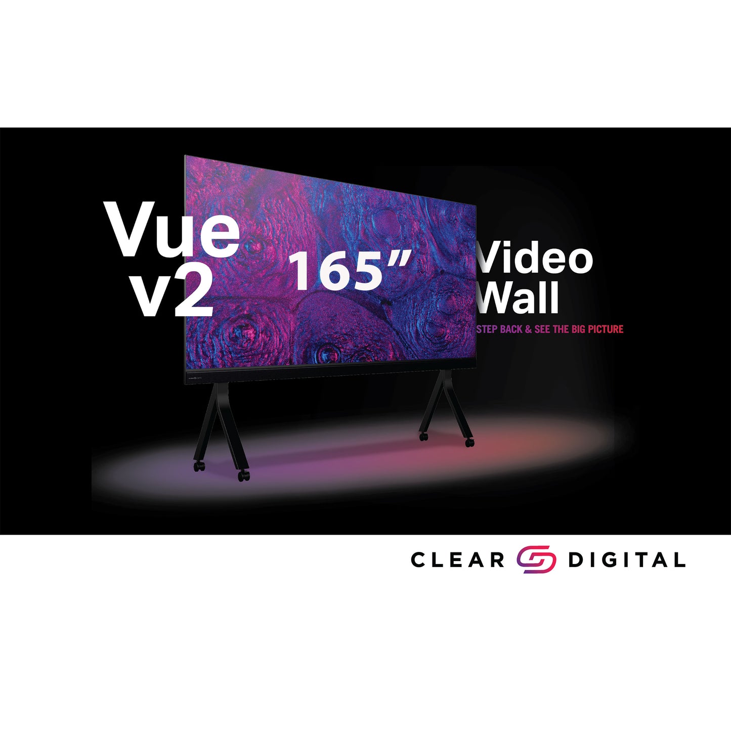 Clear Digital Vue II Video Wall 165 Inch with 2/30W speakers