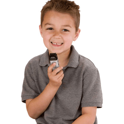 Boy holding sapphire mic