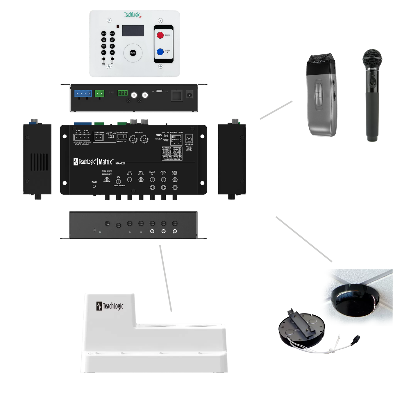 TeachLogic Matrix™ Receiver Amplifier w/Control Panel CPR-125