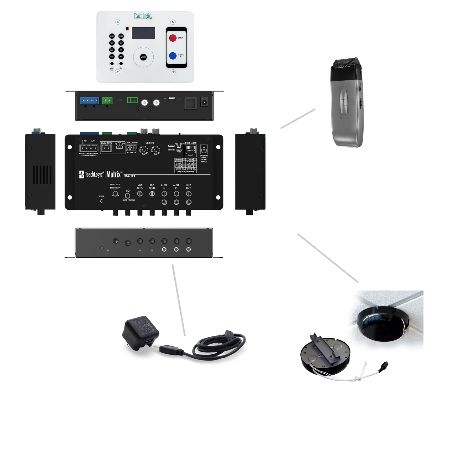 TeachLogic Matrix™ Receiver Amplifier w/Control Panel CPR-125