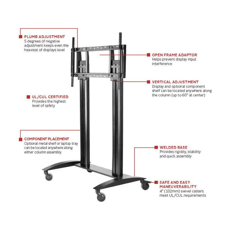 Peerless SR598 Mobile Flat Panel Cart