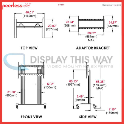 Peerless SR598 Mobile Flat Panel Cart