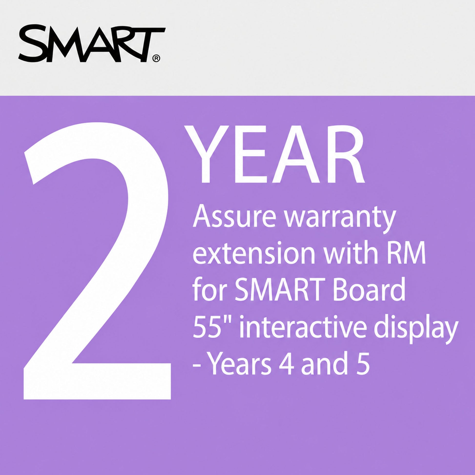 2 Year Assure warranty extension with RM for SMART Board 55" interactive display - Years 4 and 5